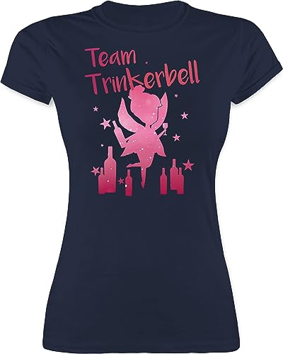 Shirt Damen - JGA Junggesellenabschied Frauen - Team Trinkerbell - XL - Navy Blau - jungegesellenabschied tailliertes Tshirt Malle Outfit t-Shirt junggesellen Tshirts für Oberteil Karneval t Alki von Shirtracer