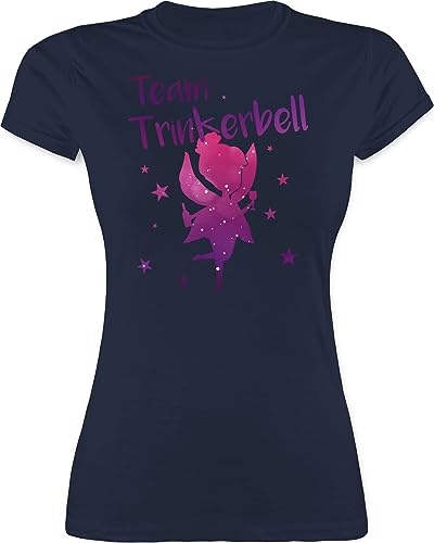 Shirt Damen - JGA Junggesellenabschied Frauen - Team - Trinkerbell - XXL - Navy Blau - Feier Tshirt junggesellinnenabschied Shirts für sprüche Tshirts 2023 t poltern t-Shirt Party Crew Outfit von Shirtracer