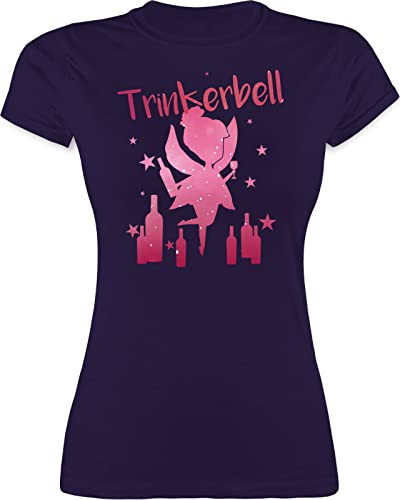 Shirt Damen - JGA Junggesellenabschied Frauen - Trinkerbell Malle I Trinker Belle I Trinker Bell - M - Lila - feen Oberteil t-Shirts junggesellinnenabschied Bachelorette Party Partner Tshirt von Shirtracer