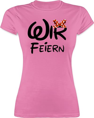 Shirt Damen - JGA Junggesellenabschied Frauen - Wir feiern Schleife - XL - Rosa - Tshirt Outfit t polter zum Polterabend junggesellinnenabschied poltern sprüche poltershirt Frau von Shirtracer