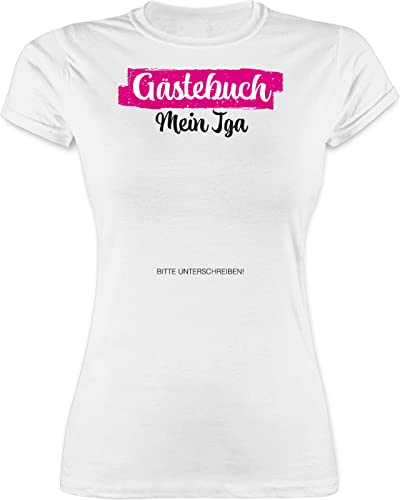 Shirt Damen - Junggesellenabschied Frauen - JGA Gästebuch I Gästeliste Unterschreiben - M - Weiß - Tshirt Frau t-Shirts junggesellinnenabschied Bachelorette Party t-Shirt lustig von Shirtracer