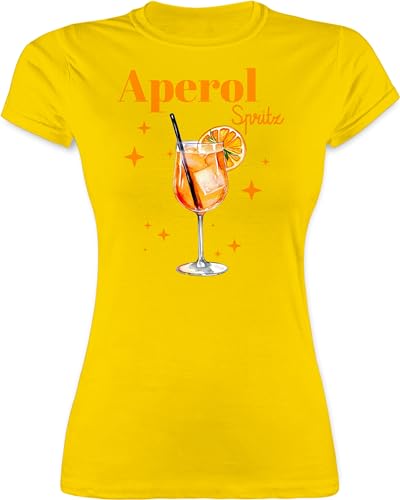 Shirt Damen - Karneval & Fasching - Aperol Spritz Kostüm I Aperoli I Aperollin Freundin Spritztour - M - Gelb - Tshirt für barkeeperin Faschings-t-Shirt Faschings Glas Shirts t-Shirts Alkohol von Shirtracer