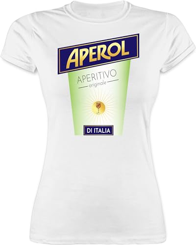 Shirt Damen - Karneval & Fasching - Aperol Kostüm Flaschen Verkleidung - M - Weiß - t Frauen und. Karneval+Fasching Tshirt &Fasching Karneval-Shirt Koeln Damen-Karneval und Partner Gruppen Shirts von Shirtracer