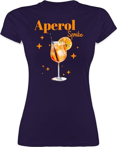 Shirt Damen - Karneval & Fasching - Aperol Spritz Kostüm Aperoli Aperollin Freundin Spritztour - XL - Lila - Faschings Tshirt weiberfasching t-Shirt faschingst-Shirt Karneval- t von Shirtracer