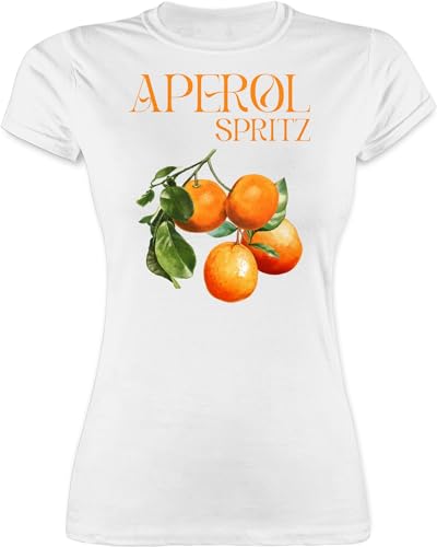 Shirt Damen - Karneval & Fasching - Aperol Spritz Orangen Aperol Kostüm - XL - Weiß - t Frauen Shirts Gruppe karnevalsshirt rut und wiess t-Shirt lustiges Faschings Partnerlook Karneval+Fasching von Shirtracer