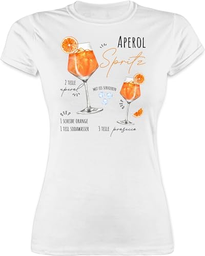 Shirt Damen - Karneval & Fasching - Aperol Spritz Rezept Lustig Geschenk Aperolfan Fanartikel - XL - Weiß - „Karneval“ Tshirt Shirts lustiges Partner köln t Outfit t-Shirt t-Shirt, von Shirtracer