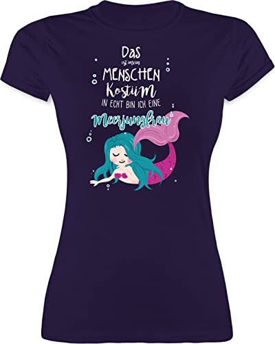 Shirt Damen - Karneval & Fasching - Das ist Mein Menschen Kostüm in echt Bin ich eine Meerjungfrau - M - Lila - „Karneval“ ‚Shirt‘ carneval Tshirt Frauen t-Shirt Karneval& t-Shirt. von Shirtracer