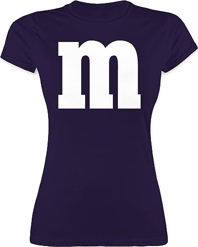 Shirt Damen - Karneval Fasching - Gruppen M und M Aufdruck - M&M Kostüm Gruppe MundM & M MM - S - Lila - Karnevals t-Shirt „Karneval“ mit Drauf Damen-t-Shirt einem Faschings Shirts fasnachts von Shirtracer