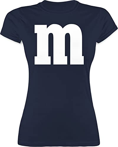 Shirt Damen - Karneval Fasching - Gruppen M und M Aufdruck - M&M Kostüm Gruppe MundM & M MM - XXL - Navy Blau - Tshirt Partner fastnachts-t-Shirt Fasching, u t- Shirts t-Shirt mit einem Drauf von Shirtracer