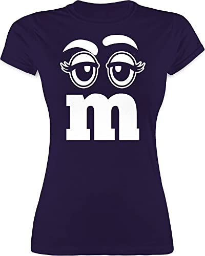 Shirt Damen - Karneval & Fasching - M und M Augen - L - Lila - Jeck t Tshirt Karneval& Frauen Bedruckte Erwachsene Oberteile kölscher fasnacht t-Shirt für Oberteil und. faschingst-Shirt Faschings von Shirtracer