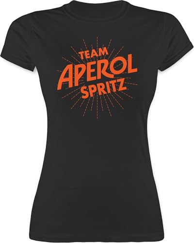 Shirt Damen - Karneval & Fasching - Team Aperol Spritz JGA I Mädelsabend Spritztour Aperol Geschenk - M - Schwarz - Team-aperol-Spritz-t-Shirt Faschings Tshirt Karnevals apperol t-Shirts von Shirtracer