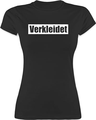 Shirt Damen - Karneval & Fasching - Verkleidet Schriftzug - weiß - XXL - Schwarz - &Fasching t-Shirt köln Faschings Tshirt Damen-Karneval und Fasching+Shirt Frauen Gruppen t Shirts von Shirtracer