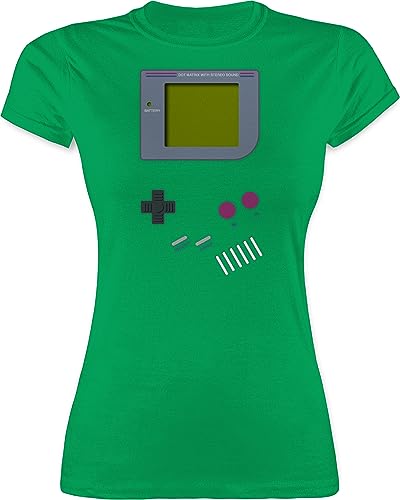 Shirt Damen - Karneval & Fasching - Gameboy | Nerds I 90s I 90iger I Fastnacht I Fasnacht I Fasnet - XXL - Grün - 90 er Jahre Sachen Faschings Tshirt Karnevals 90's t-Shirt Retro Outfit von Shirtracer