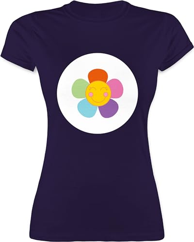 Shirt Damen - Karneval & Fasching - Glücksbär Blume I Glücksbärchi Blumen I Gärtner I Gärtnerin Geschenk Garten I Fastnacht I Fasnacht I Fasnet - M - Lila - Faschings Tshirt Karnevals Flower von Shirtracer
