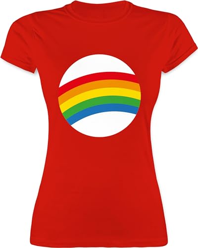 Shirt Damen - Karneval & Fasching - Glücksbär Regenbogen I Glücksbärchi Rainbow I LGBTQ I Gay Pride I Fastnacht I Fasnacht I Fasnet - L - Rot - Faschings Tshirt Karnevals vielfalt t-Shirt t von Shirtracer