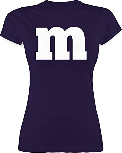 Shirt Damen - Karneval & Fasching - M Aufdruck - M - Lila - Tshirt mädchen t-Shirt t kostùm Frauen Shirts m&mshirt Fasching+Shirt+Damen weiberfasching t-Shirts m&mtshirt Bedruckte strassenkarneval von Shirtracer