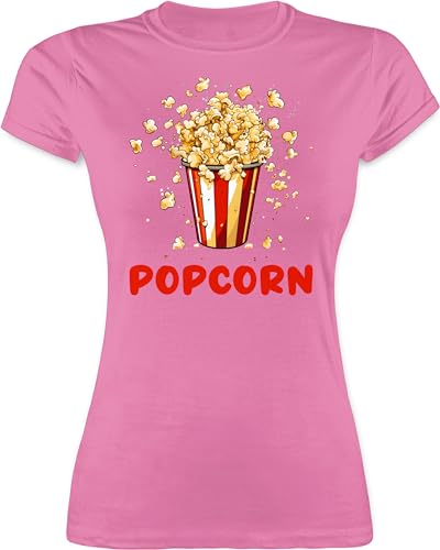 Shirt Damen - Karneval & Fasching - Popcorn Fan Popcornverkleidung Filmliebhaber Pop-Corn - M - Rosa - lustige Faschings t Fasching+Shirt karnewal t-Shirt Fasching+Shirt+Damen Karneval- Shirts von Shirtracer