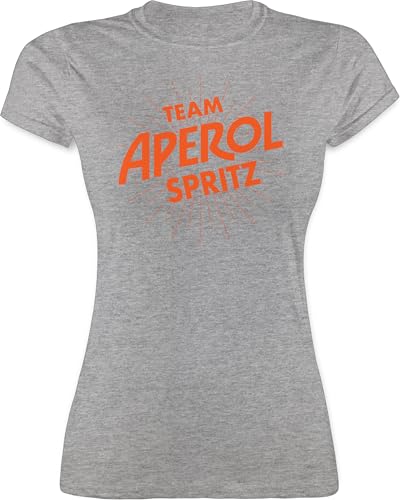 Shirt Damen - Karneval & Fasching - Team Aperol Spritz JGA I Mädelsabend Spritztour Aperol Geschenk - L - Grau meliert - Team-aperol-Spritz-t-Shirt Faschings Tshirt Karnevals apperol t-Shirt von Shirtracer