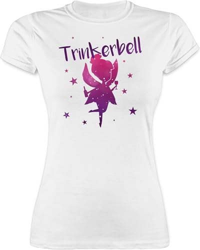 Shirt Damen - JGA Junggesellenabschied Frauen - Trinkerbell I Alkohol Fee Trinkerbelle I Trinker Bell Fee - XXL - Weiß - saufi saufi Tshirt t-Shirts junggesellinnenabschied Bachelorette Party feen von Shirtracer
