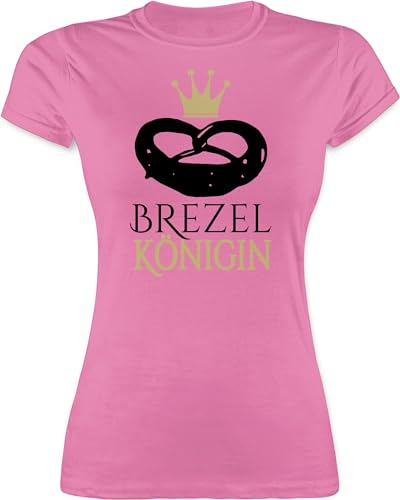 Shirt Damen - Kompatibel mit Oktoberfest - Brezel Königin - XL - Rosa - trach Tshirt Octoberfest t-Shirt Frauen trachtenshirt Trachten tischert Bavarian t Shirts trachtent-Shirt bayrische Tshirts von Shirtracer