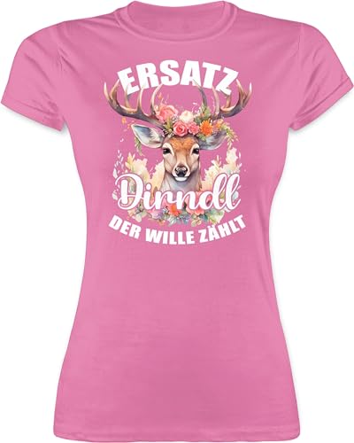 Shirt Damen - Kompatibel mit Oktoberfest - Dirndl Ersatz - Der Wille zählt - XL - Rosa - Trachten Tshirt Bayern bayerisch t Shirts Frauen t-Shirt Tracht Volksfest Oberteil Frau trachtenshirts von Shirtracer