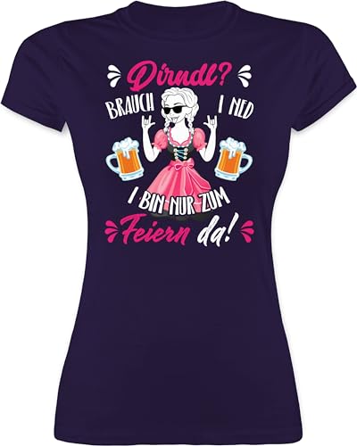 Shirt Damen - Kompatibel mit Oktoberfest - Dirndl Ersatz Dirndl Spruch - S - Lila - Trachten t-Shirt Bayerisches t Shirts trachtentop bayerische Tshirt Frauen Trachten-t-Shirt October fest tischert von Shirtracer