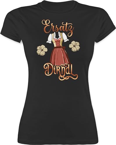 Shirt Damen - Kompatibel mit Oktoberfest - Dirndl Ersatz Tracht - L - Schwarz - Trachten Frauen t-Shirt Tshirt Outfit bayrisch Bayern t Shirts Trachten-Tshirt Oktober fest tischert von Shirtracer