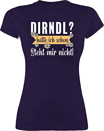 Shirt Damen - Kompatibel mit Oktoberfest - Dirndl - Hatte ich Schon Steht Mir Nicht - XXL - Lila - Frauen Bayern Tracht Tshirt t Shirts Trachten tischert t-Shirt Oberteile bayrisch Kurzarm von Shirtracer