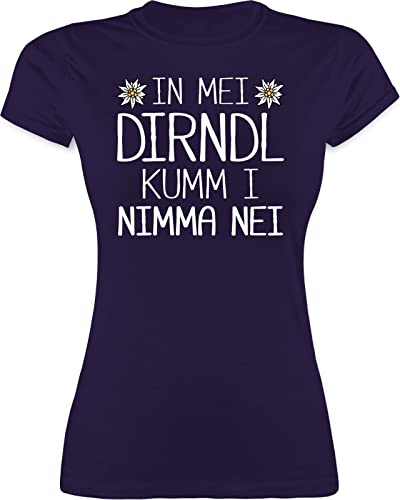 Shirt Damen - Kompatibel mit Oktoberfest - In MEI Dirndl kumm i nimma nei weiß - XXL - Lila - trachtenshirt edelweiß Trachten t Shirts bayrische kummi Funshirts für Frauen von Shirtracer