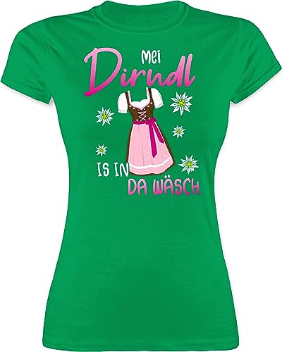 Shirt Damen - Kompatibel mit Oktoberfest - MEI Dirndl is in da Wäsch - L - Grün - trachtenshirt Trachten t Shirts bayrische dirndel Tshirt Oktoberfest-t-Shirt trachtenoberteile Frauen bayrisch von Shirtracer