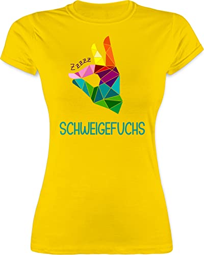 Shirt Damen - Lehrerin - Schweigefuchs Flüsterfuchs - L - Gelb - Geschenk Lehrer Abschied Geschenke Fuchs lehrerinnen Schule klassenlehrerin referendariat lehrergeschenke lehrergeschenk von Shirtracer