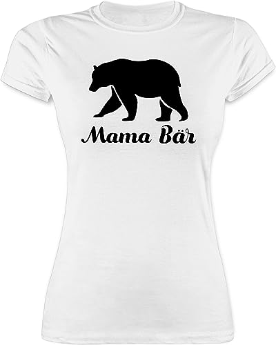 Shirt Damen - Mama Bär - L - Weiß - sprüche muttertagsgeschenke Mum Best mom Tshirt muttertagsgeschenk mütter Bear t-Shirt motherday Gift Muttertag Tshirts mutertagsgeschenke Mutter tischert von Shirtracer