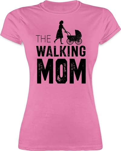 Shirt Damen - Mama - The Walking Mom - Mütter Kinderwagen Geschenk Geburt Lustig - XL - Rosa - Mum Tshirt Frauen Geschenke für Tshirts 2024 leiberl Fuer Mutter t schöne Funshirts Frau t-Shirt von Shirtracer