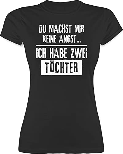 Shirt Damen - Mama - Du Machst Mir Keine Angst - Ich Habe 2 Töchter - L - Schwarz - Geschenk für von töchtern muttertagsgeschenke Mum Papa und Tshirt muttertagsgeschenk mütter t-Shirt von Shirtracer