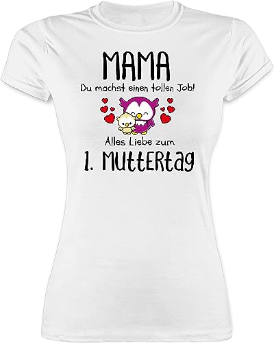 Shirt Damen - Mama du Machst einen tollen Job 1. Muttertag I Erstes Muttertagsgeschenk I - M - Weiß - muttertags Tshirt mittertagsgeschenk 1ste t-Shirt muttertagsgeschenke Mutter 1.Muttertag von Shirtracer
