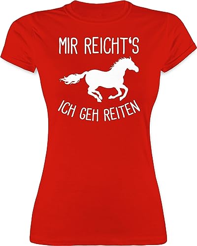 Shirt Damen - Mir reichts ich GEH Reiten I Geschenk Pferde I Pferdemädchen I Pferdeliebhaber - L - Rot - pferdeshirts für mädchen reitklamotten sprüche Pferd gehe Tshirt reitzubehör von Shirtracer