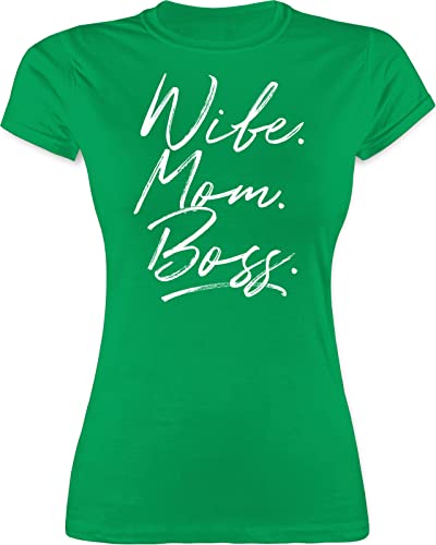 Shirt Damen - Momlife - Wife Mom Boss. Best Mom Muttertagsgeschenke Super Mama Beste Mom Life - M - Grün - muttertagsgeschenk Mum Tshirt motherday Gift mütter t-Shirt mutertagsgeschenke Muttertag von Shirtracer