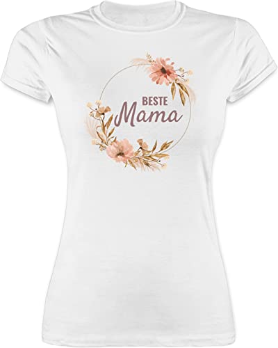 Shirt Damen - Beste Mama Geschenk Mutti - S - Weiß - mom Mum Best Tshirt mütter t Muttertag muttertagsgeschenke Mutter muttertagsgeschenk Mami muttertags Mommy für Geschenke Tag 2024 schöne Fuer von Shirtracer