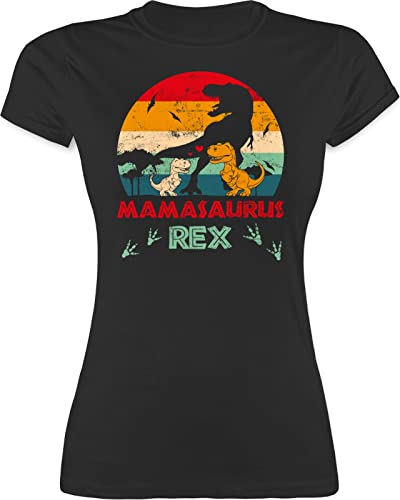 Shirt Damen - Muttertag - Mama Saurus Rex - Mamasaurus - S - Schwarz - muttertags Tshirt muttertagsgeschenk t-Shirts t mittertagsgeschenk sprüche Mutter mom muttertaggeschenk muttertaggeschenke von Shirtracer