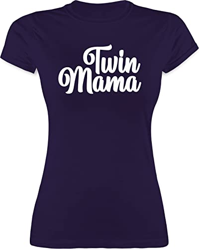 Shirt Damen - Twin Mama I Mutter von Zwillingen Zwillingsmama Geschenk - M - Lila - Tshirt muttertagsgeschenk mom Mutti t Mami muttertagsgeschenke Muttertag mütter Geschenke Mum muttertags Fuer von Shirtracer