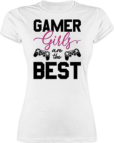 Shirt Damen - Nerd Geschenke - Gamer Girls Are The Best - S - Weiß - geekshirt Geeks Girl Tshirt Geek t Geschenk für zocker Computer Nerds zocken nerdige nerdgeschenk Geschenkideen sprüche von Shirtracer