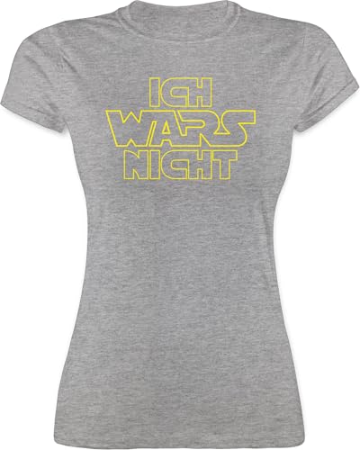 Shirt Damen - Nerd Geschenke - Ich Wars Nicht - XL - Grau meliert - geekshirt zocker t-Shirt Geek t zocken Tshirt Gamer Shirts Nerds Tshirts Geeks tailliert nerdgeschenk mädchen Gaming Frauen von Shirtracer