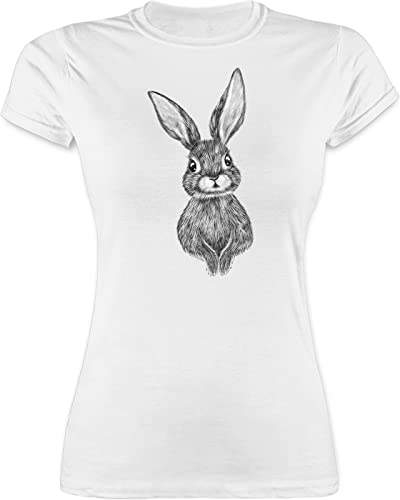 Shirt Damen - Hase Kaninchen I Häschen - XL - Weiß - osterhasen Oster t-Shirt Osterhase Ostern Tshirt Hasen Ostern￼ Shirts hasenmotiv frühling t mit Motiv von Shirtracer