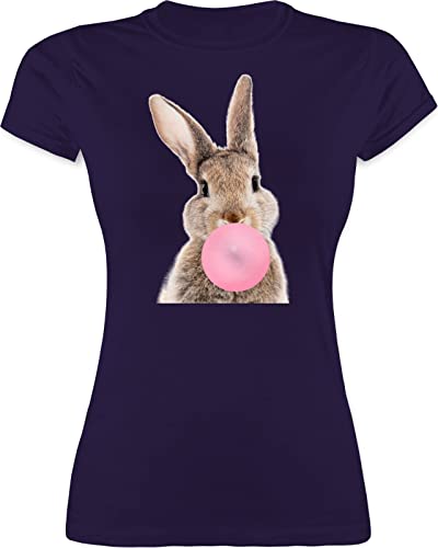 Shirt Damen - Oster Outfit - Hase - Kaugummi - XL - Lila - Ostern t ostergeschenke kleinigkeit osterkleinigkeiten osterartikel osterüberraschungen Hasen osterfest Geschenk Frohe zu Erwachsene von Shirtracer