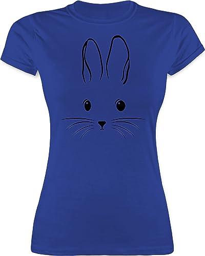 Shirt Damen - Oster Outfit - Hasen Kopf Simple I Hase einfach - M - Royalblau - Ostern Tshirt Oster-t-Shirt ostermotiv Bunny t-Shirt Ostergeschenk Freundin ostergeschenke osterfest Ostern￼ von Shirtracer