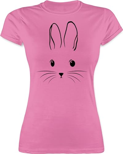 Shirt Damen - Oster Outfit - Hasen Kopf Simple I Hase einfach - XXL - Rosa - Ostern Tshirt Oster-t-Shirt ostermotiv Bunny t-Shirt Ostergeschenk Freundin ostergeschenke osterfest Ostern￼ von Shirtracer