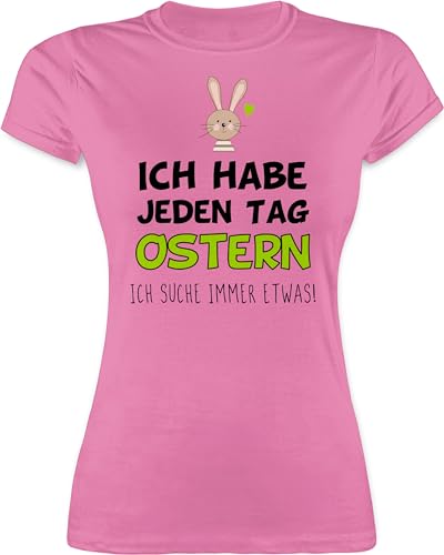 Shirt Damen - Outfit - Ich Habe jeden Tag Ostern Geschenk I Ostergeschenk I Osterhase I Oster Hase - M - Rosa - Hasen Tshirt Oster-t-Shirt ostermotiv Bunny t-Shirt für ältere ostergeschenke von Shirtracer