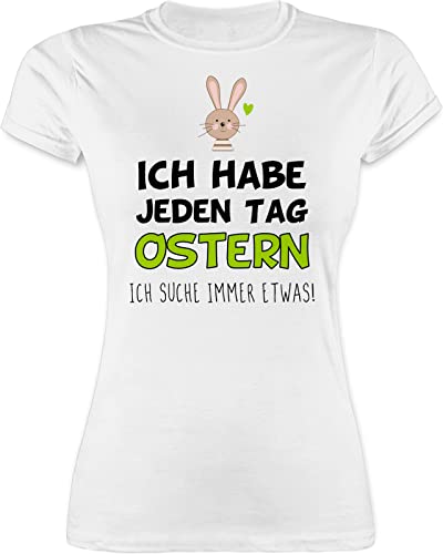 Shirt Damen - Outfit - Ich Habe jeden Tag Ostern Geschenk I Ostergeschenk I Osterhase I Oster Hase - XXL - Weiß - Hasen Tshirt Oster-t-Shirt ostermotiv Bunny t-Shirt für ältere ostergeschenke von Shirtracer