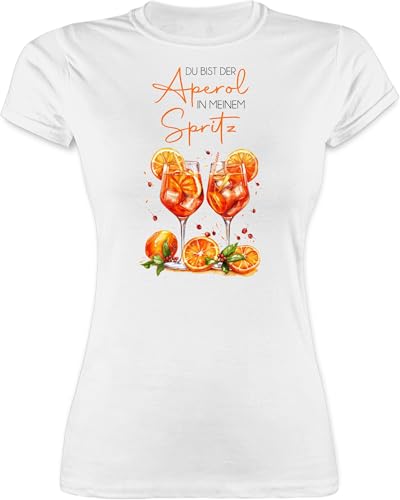 Shirt Damen - Pärchen - Du bist der Aperol in Meinem Spritz | Accessoires Aperol Spritz Geschenk Italien Geschenke Alkohol - M - Weiß - lustige Tshirts Paar Spritz￼ t-Shirt Tshirt Partner Shirts von Shirtracer