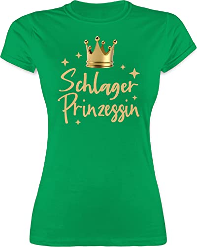 Shirt Damen - Party Outfit - Schlager Prinzessin - Schlagerparty Konzert Volksmusik - L - Grün - Festival t-Shirt schlagernacht t Shirts Tshirt für schlagerfans t-Shirts sprüche von Shirtracer